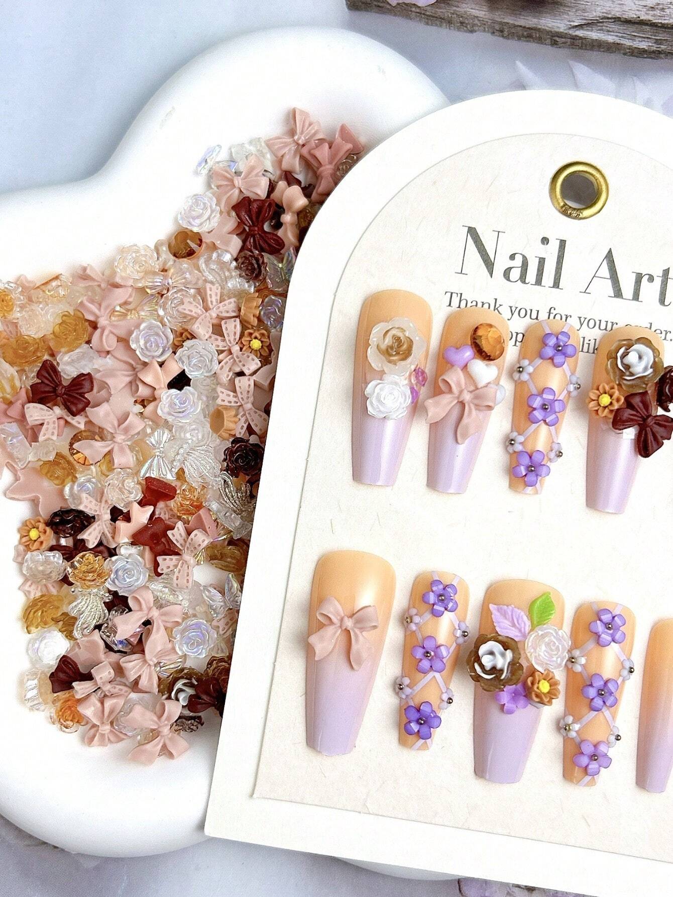 Toffee Coffee | Brown Tone Nail Art Charms | 50PCs