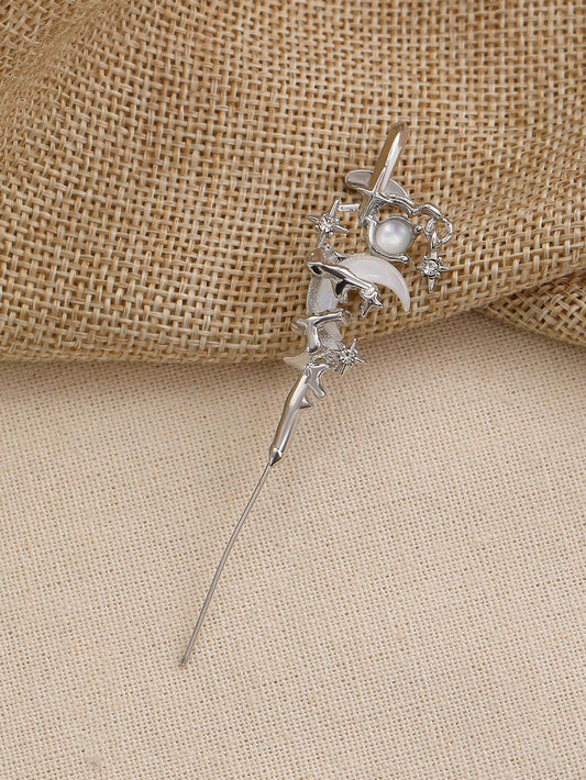 Star & Moon Pierced Earring | Earcuff