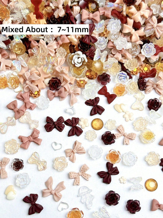 Toffee Coffee | Brown Tone Nail Art Charms | 50PCs