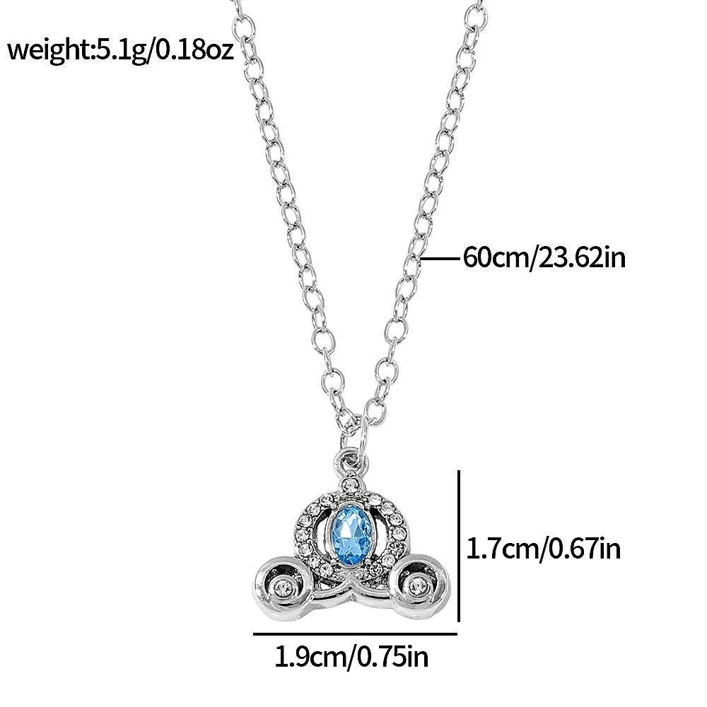Enchanted Carriage Necklace – Crystal Princess Pendant, Elegant Fairytale Jewelry for Women