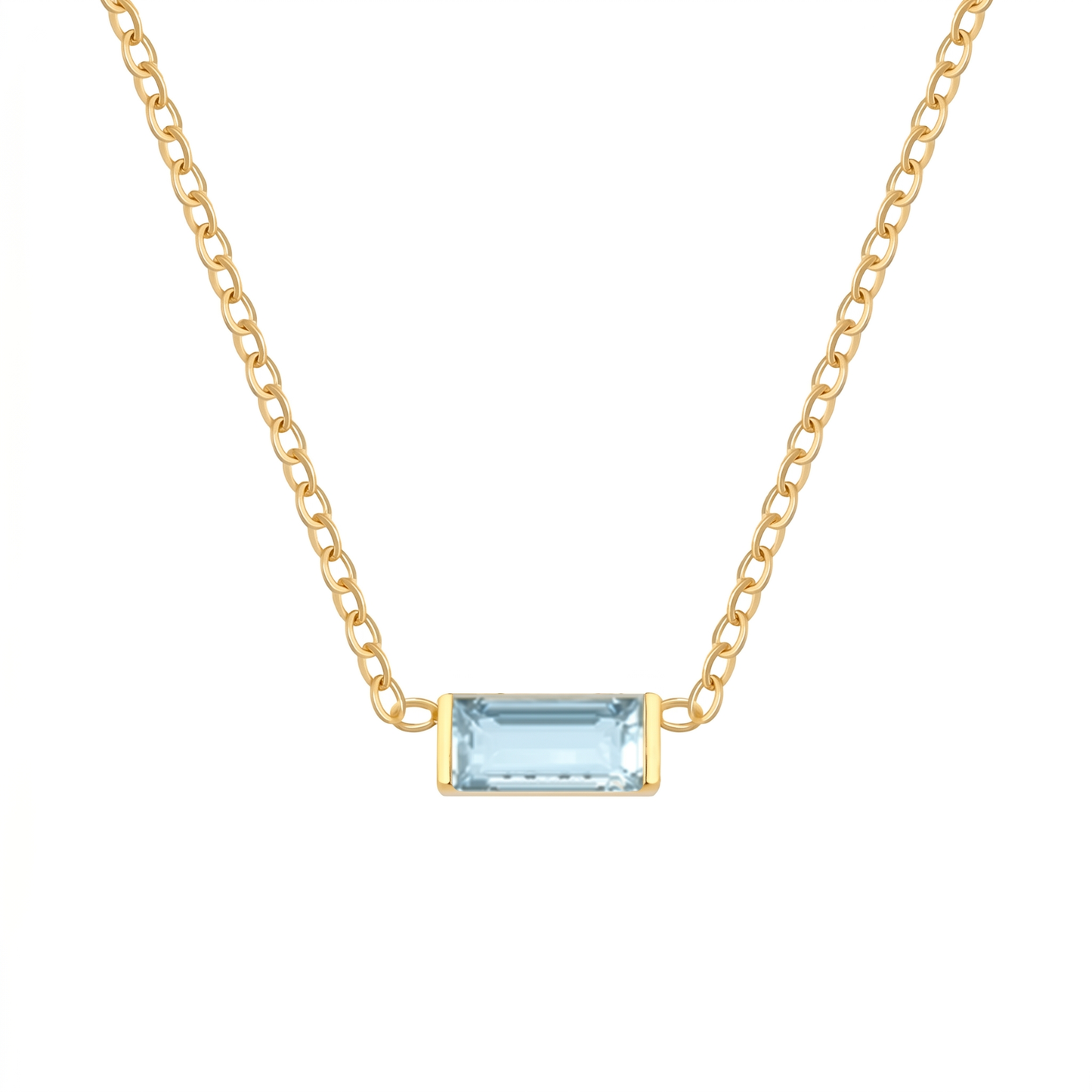 Gold Birthstone Necklace – Minimalist Crystal Bar Pendant Necklace, Personalized Jewelry Gift for Women