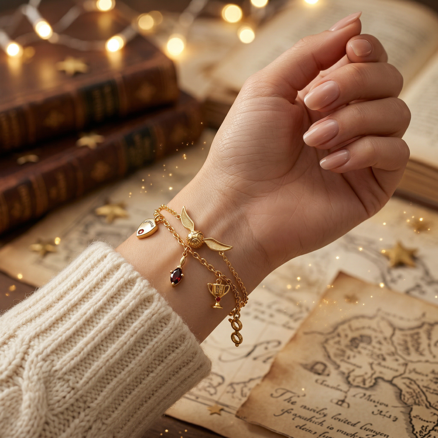 Magical Wizard-Inspired Charm Bracelet – Fantasy Book Lover Jewelry