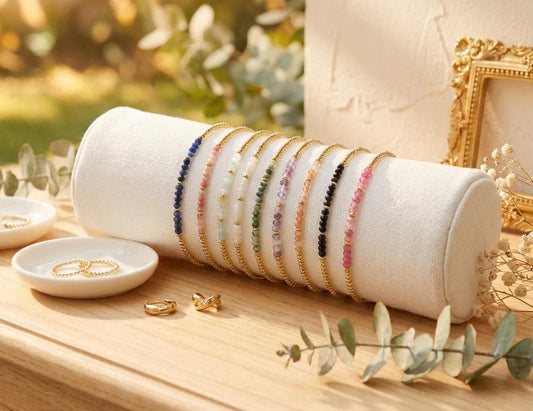 18K Gold Plated Dainty Natural Healing Stone Bracelet