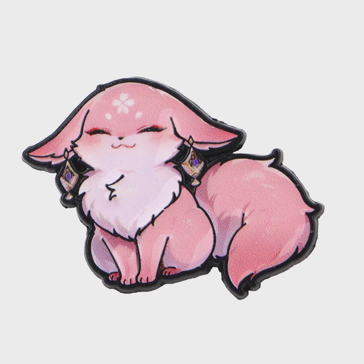 Stained Glass Fox Enamel Pin - Vibrant Red & Orange Lapel Brooch, Woodland Animal Accessory