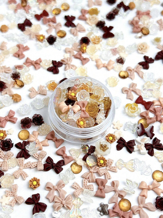 Toffee Coffee | Brown Tone Nail Art Charms | 50PCs