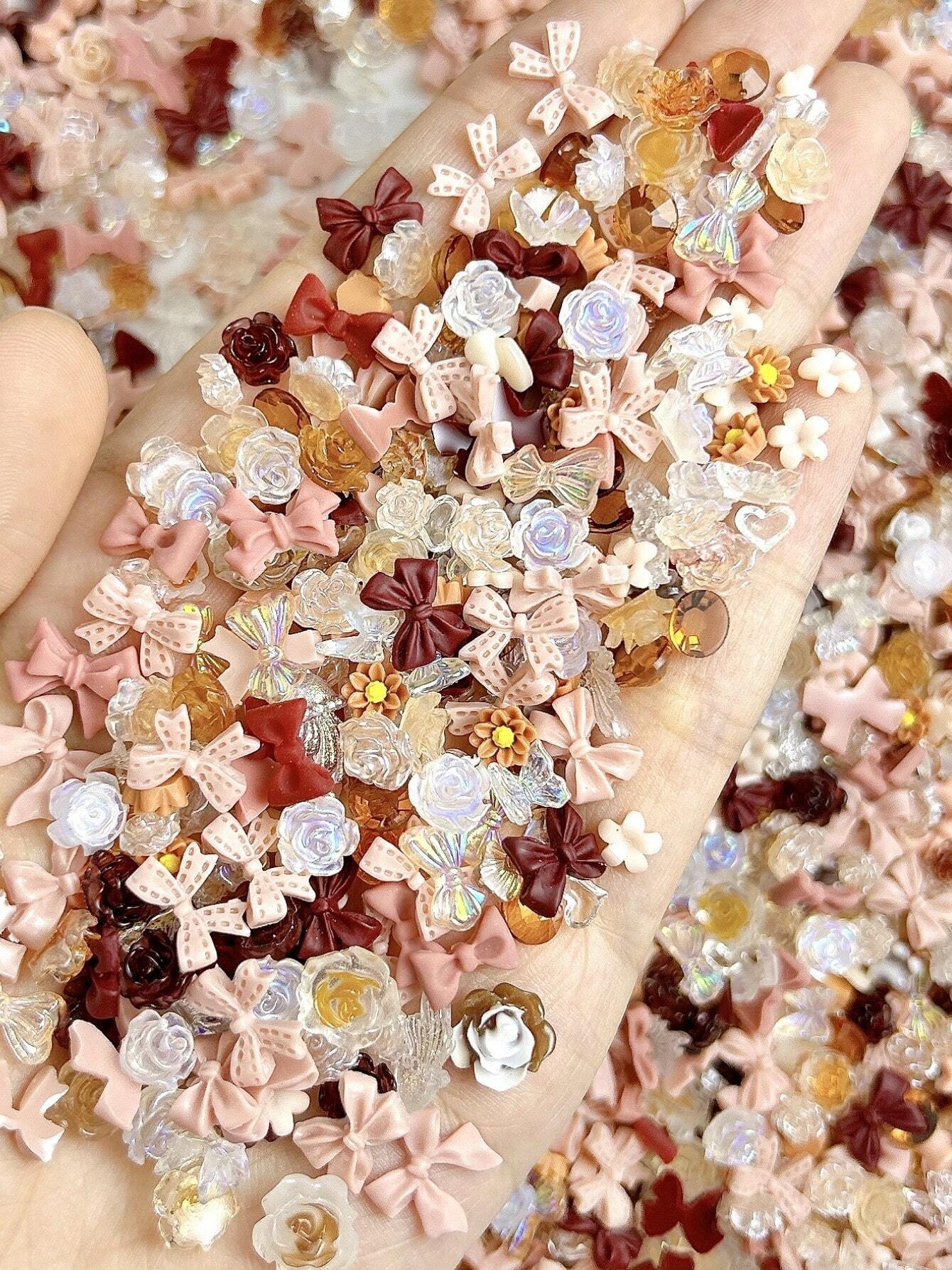 Toffee Coffee | Brown Tone Nail Art Charms | 50PCs