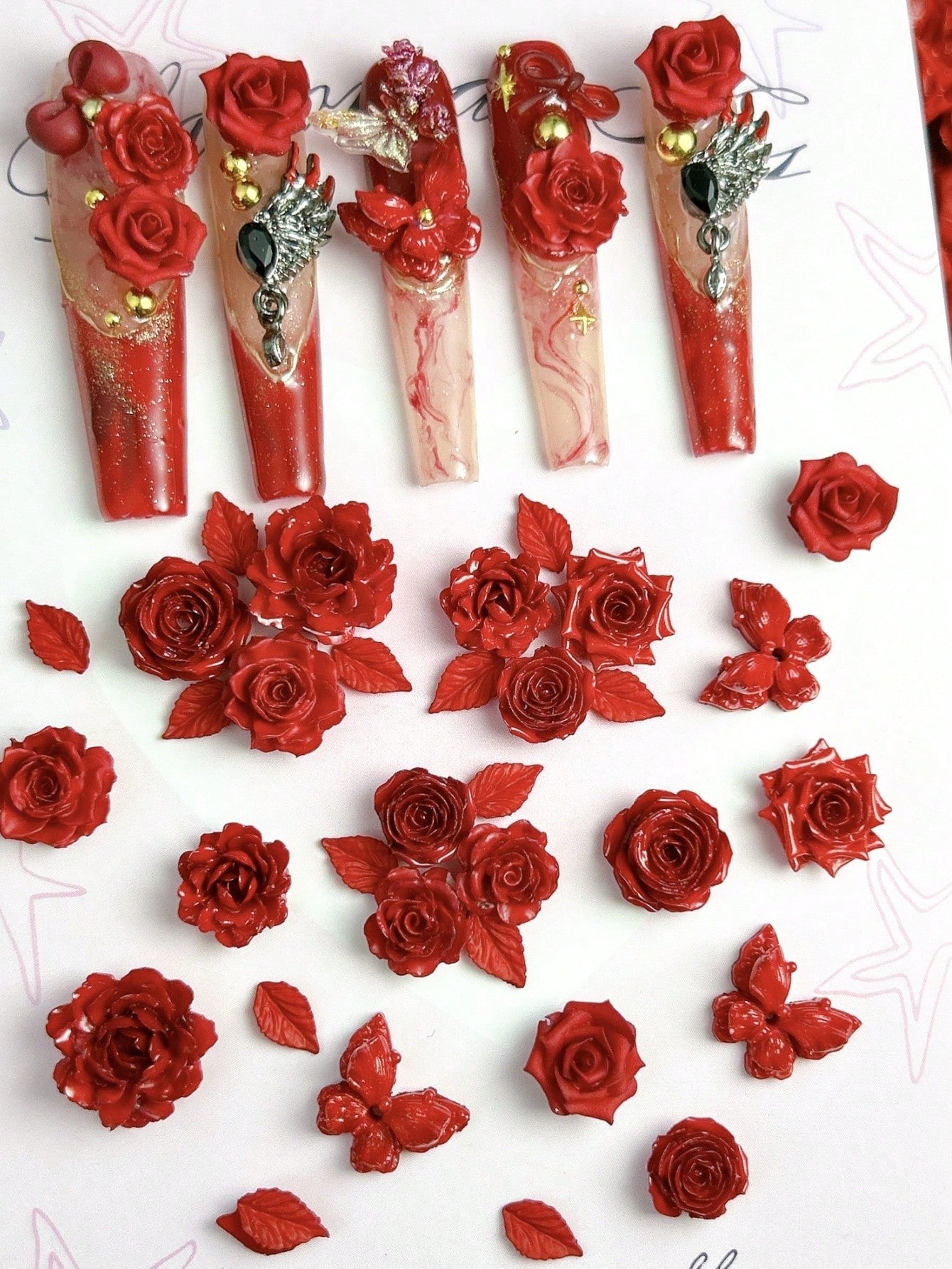 I Buy Myself Flowers | Mixed Flowers Nail Art Charms | 30 PCs