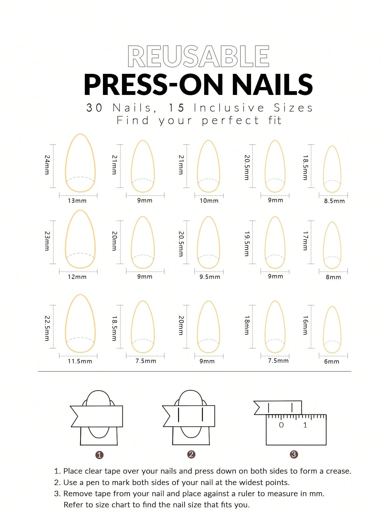 Alice-Inspired Whimsical Press-On Nails | Almond Shape