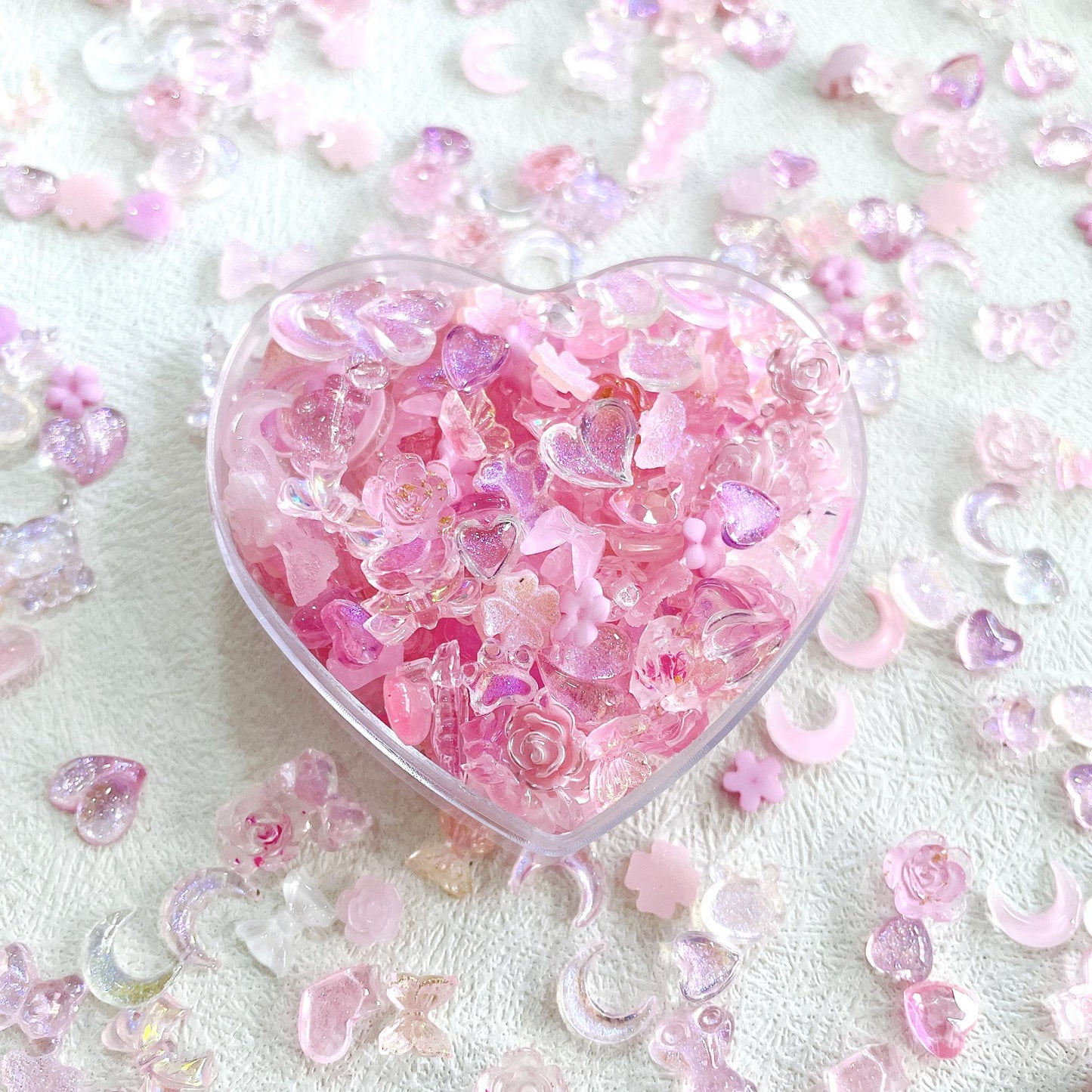 Sakura Inspired 3D Nail Art Charms, Iridescent & Sparkly Embellishments