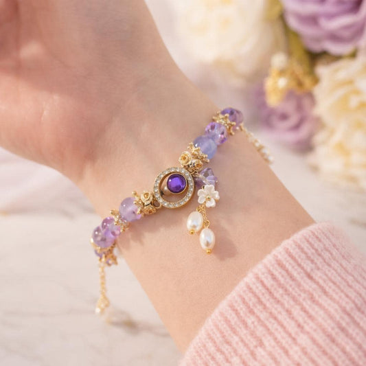 Amethyst - Pastel Celestial Pearl Bracelet