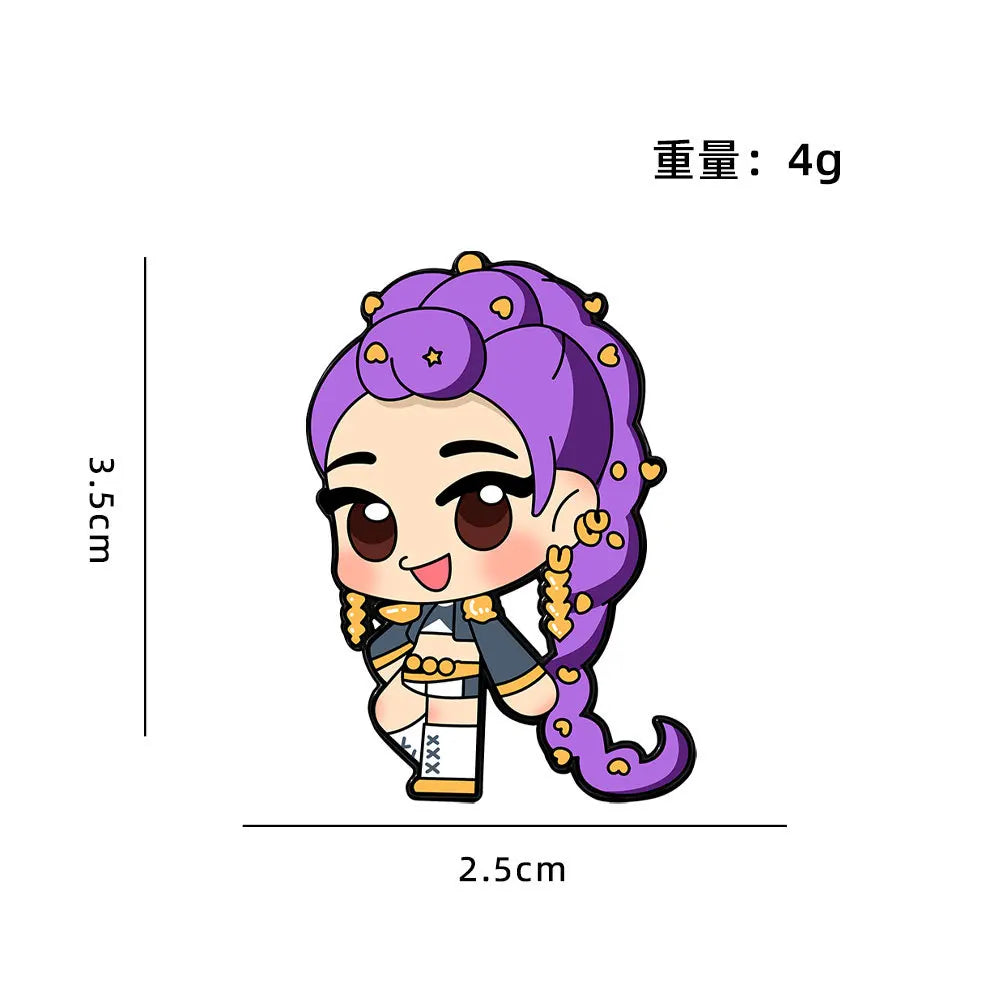 Cute Chibi KPOP Demon Hunters Enamel Pins Metal Badge Brooch for Jewelry Accessory Gifts for Kids Friends