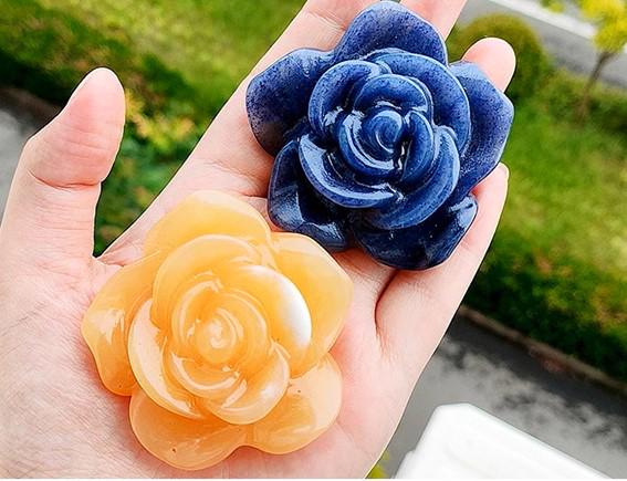 Crystal Rose Carvings 6cm | Energetic Decor & Ritual Companion