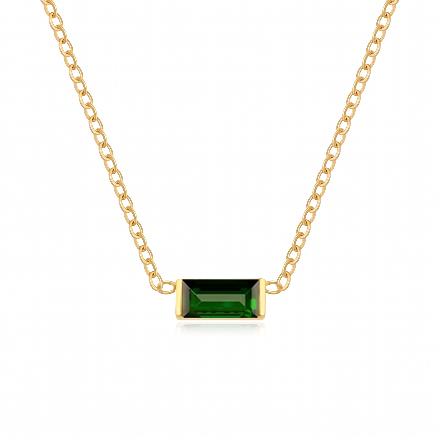 Gold Birthstone Necklace – Minimalist Crystal Bar Pendant Necklace, Personalized Jewelry Gift for Women