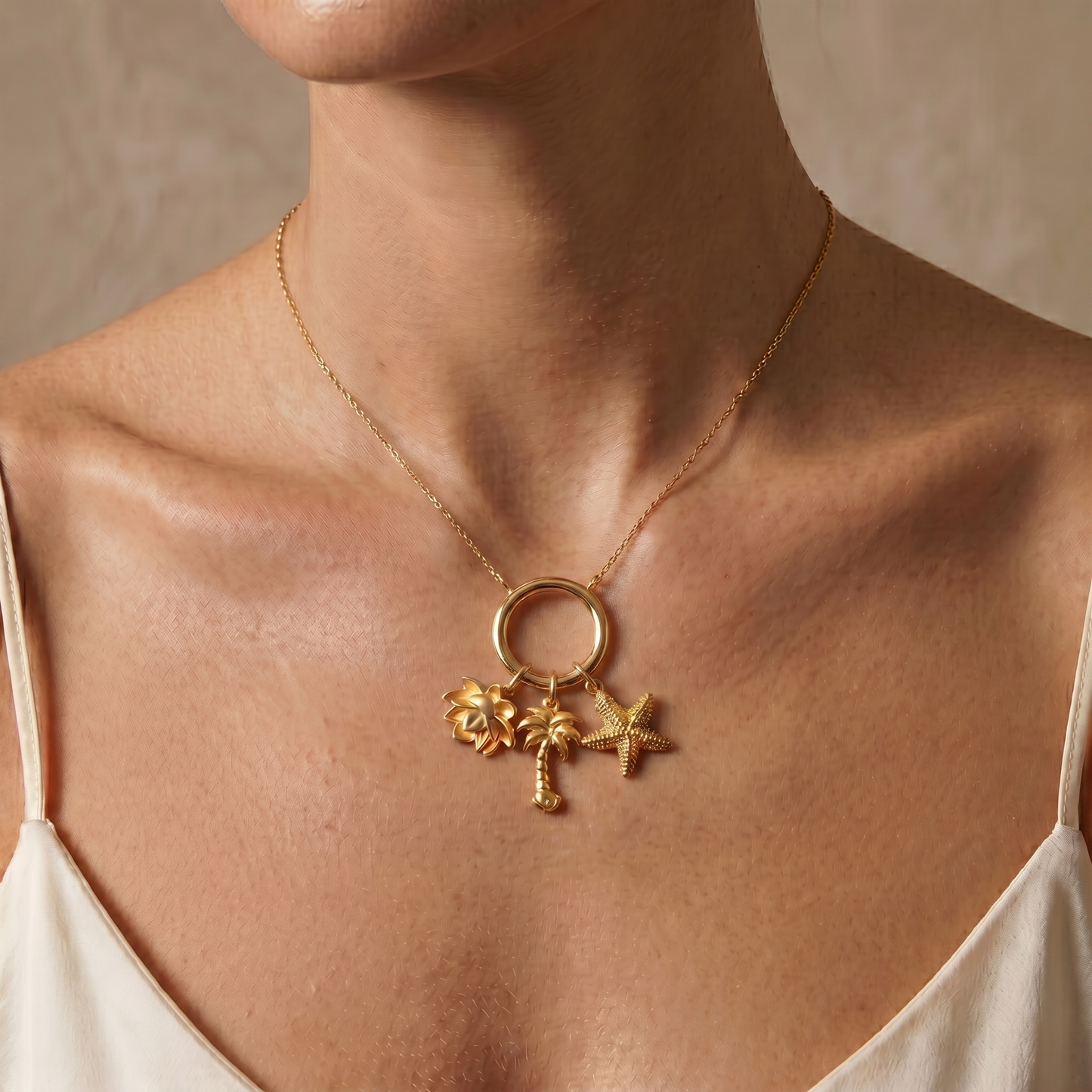 Gold Charm Necklace – Customizable Pendant Necklace, Minimalist Jewelry Gift for Women