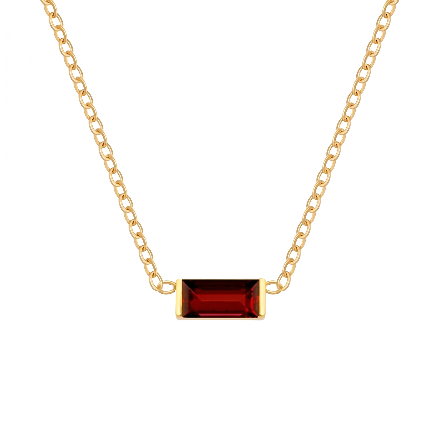 Gold Birthstone Necklace – Minimalist Crystal Bar Pendant Necklace, Personalized Jewelry Gift for Women