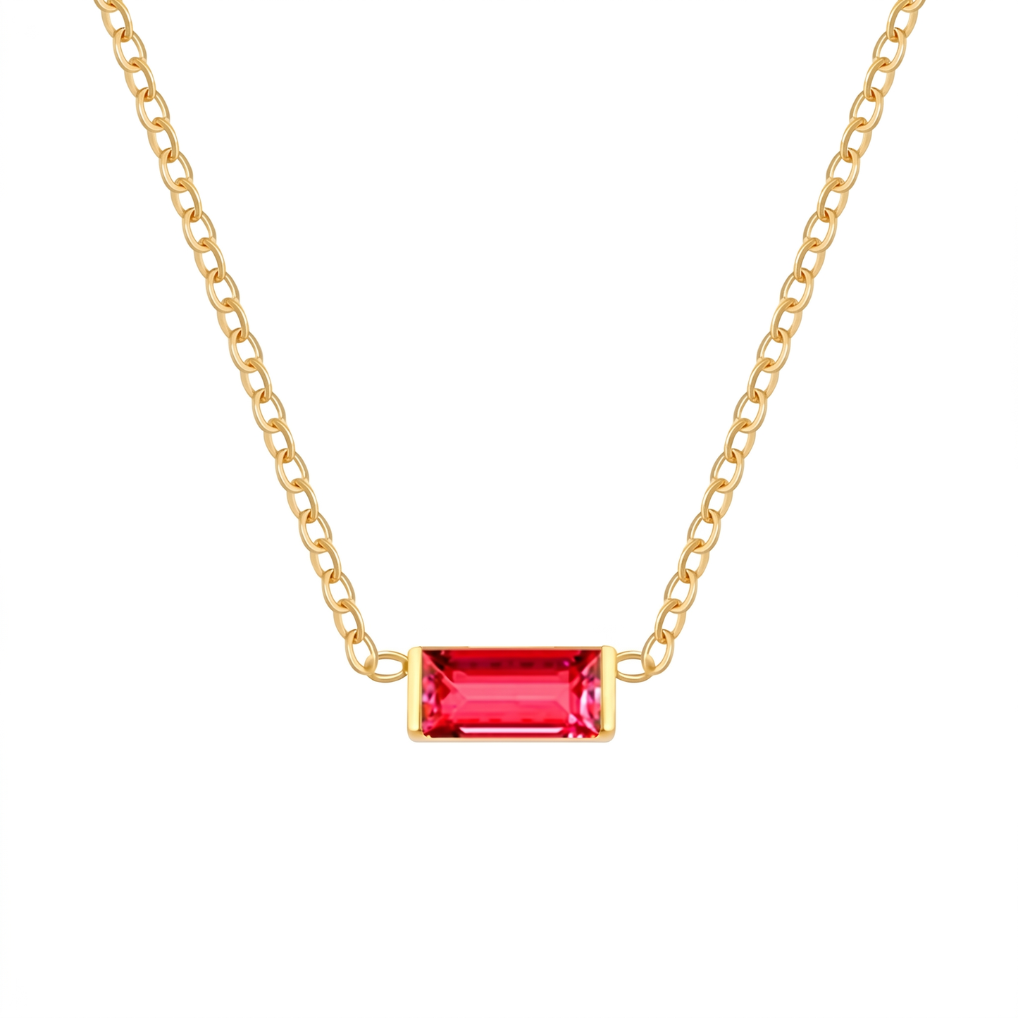 Gold Birthstone Necklace – Minimalist Crystal Bar Pendant Necklace, Personalized Jewelry Gift for Women