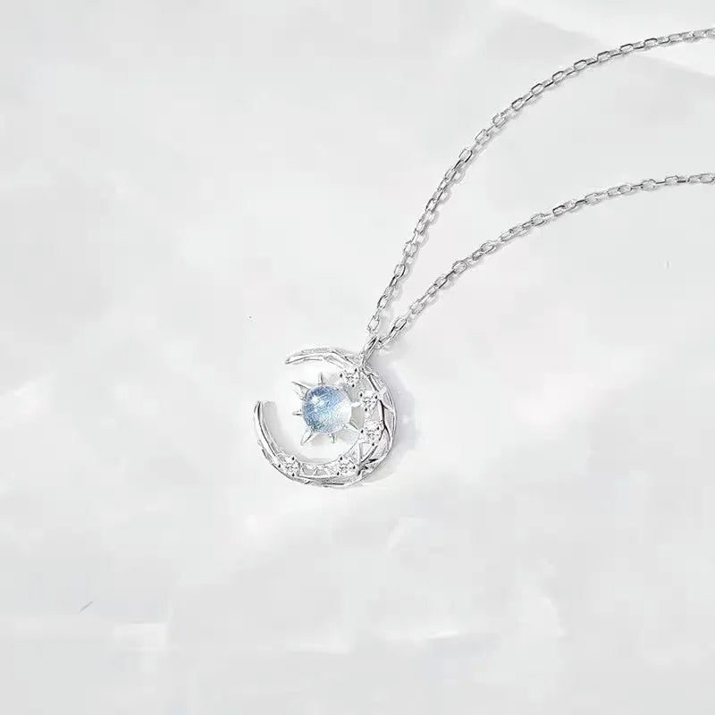 Celestial Moon & Star Pendant Necklace – Gold or Silver Elegance