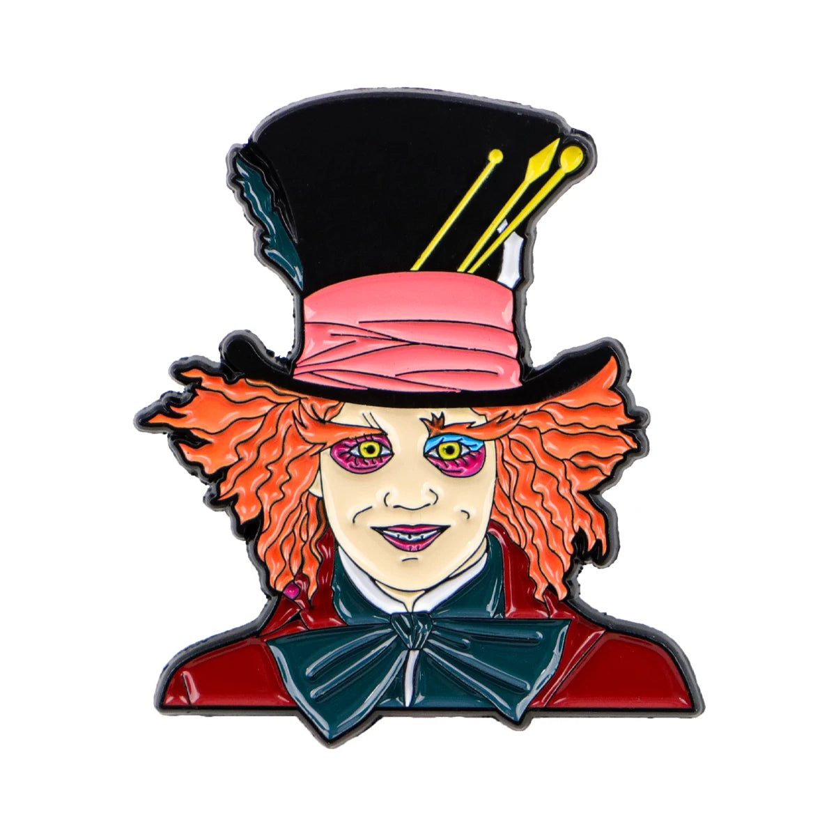 Mad Hatter Enamel Pin – Wonderland-Inspired Fantasy Collectible  Bold Colors & Whimsical Design
