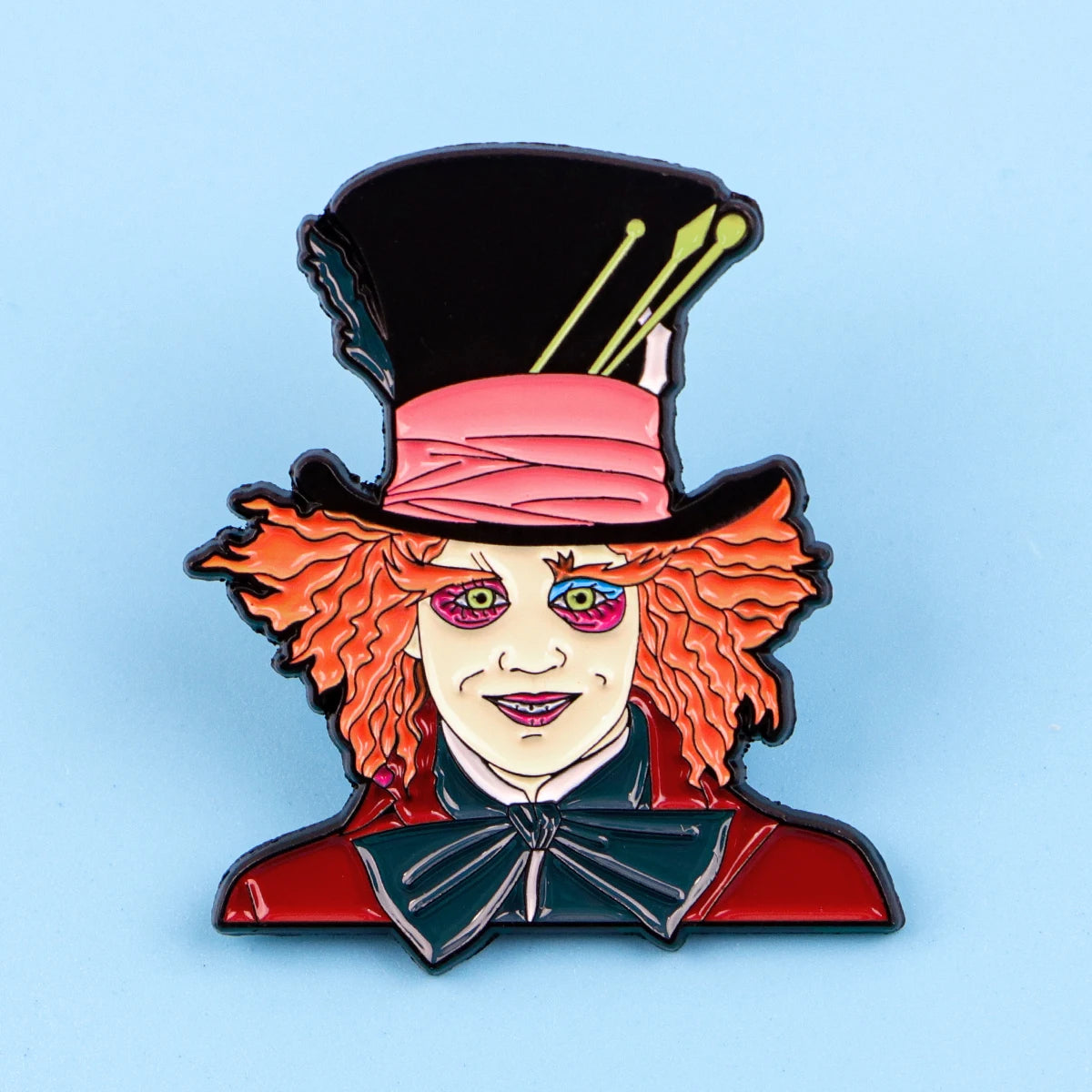Mad Hatter Enamel Pin – Wonderland-Inspired Fantasy Collectible  Bold Colors & Whimsical Design