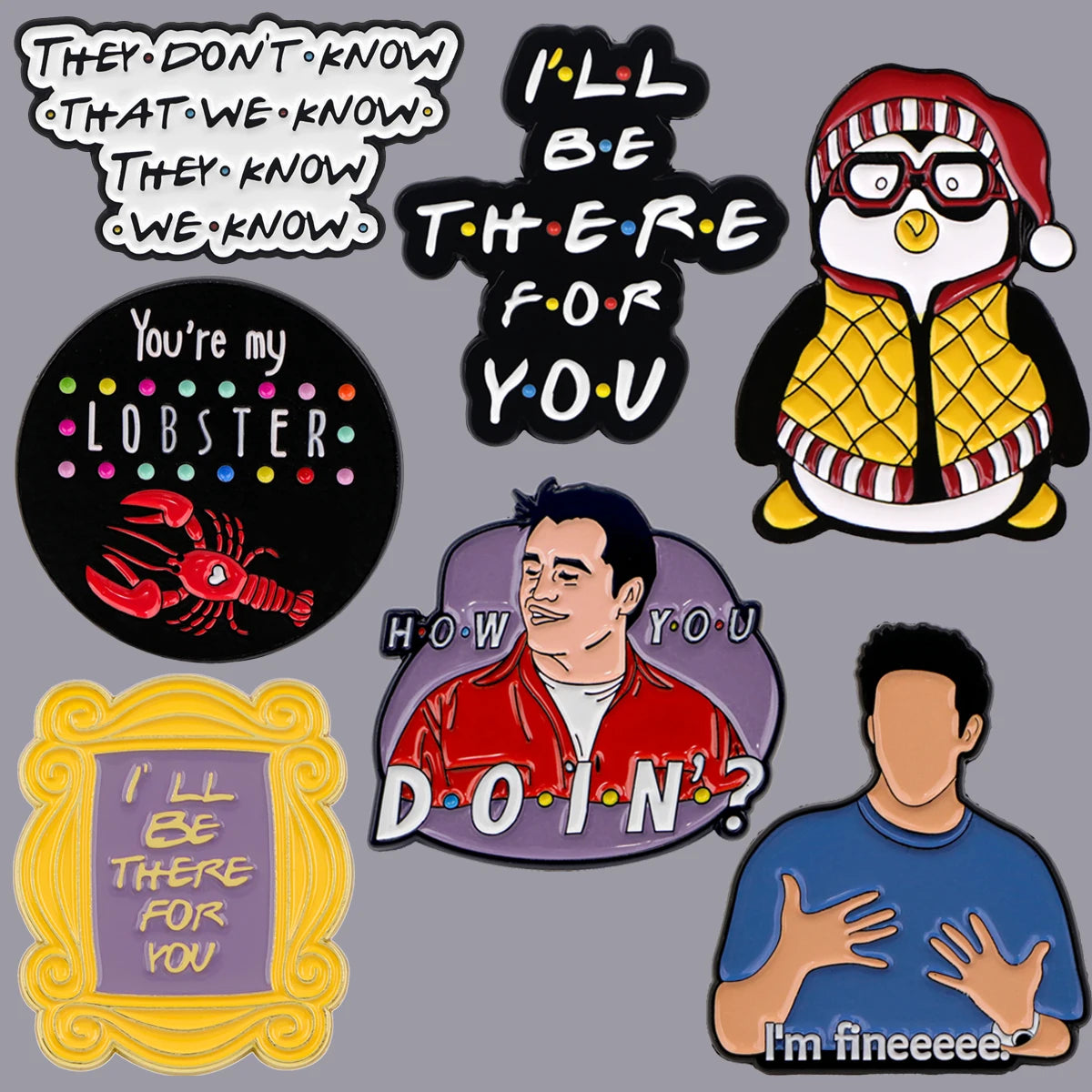 Friends Inspired Enamel Pin / Lapel Pins for Backpacks Jeans