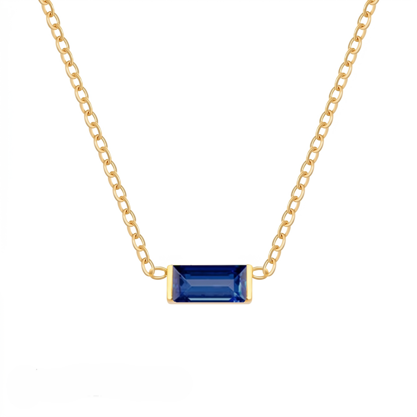 Gold Birthstone Necklace – Minimalist Crystal Bar Pendant Necklace, Personalized Jewelry Gift for Women