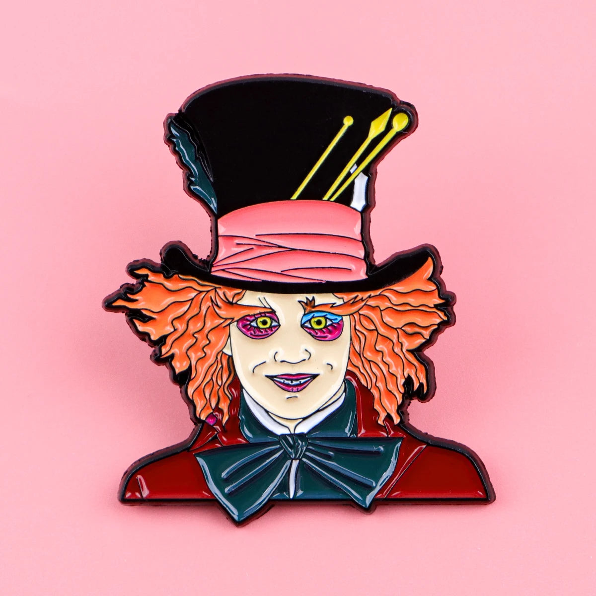 Mad Hatter Enamel Pin – Wonderland-Inspired Fantasy Collectible  Bold Colors & Whimsical Design