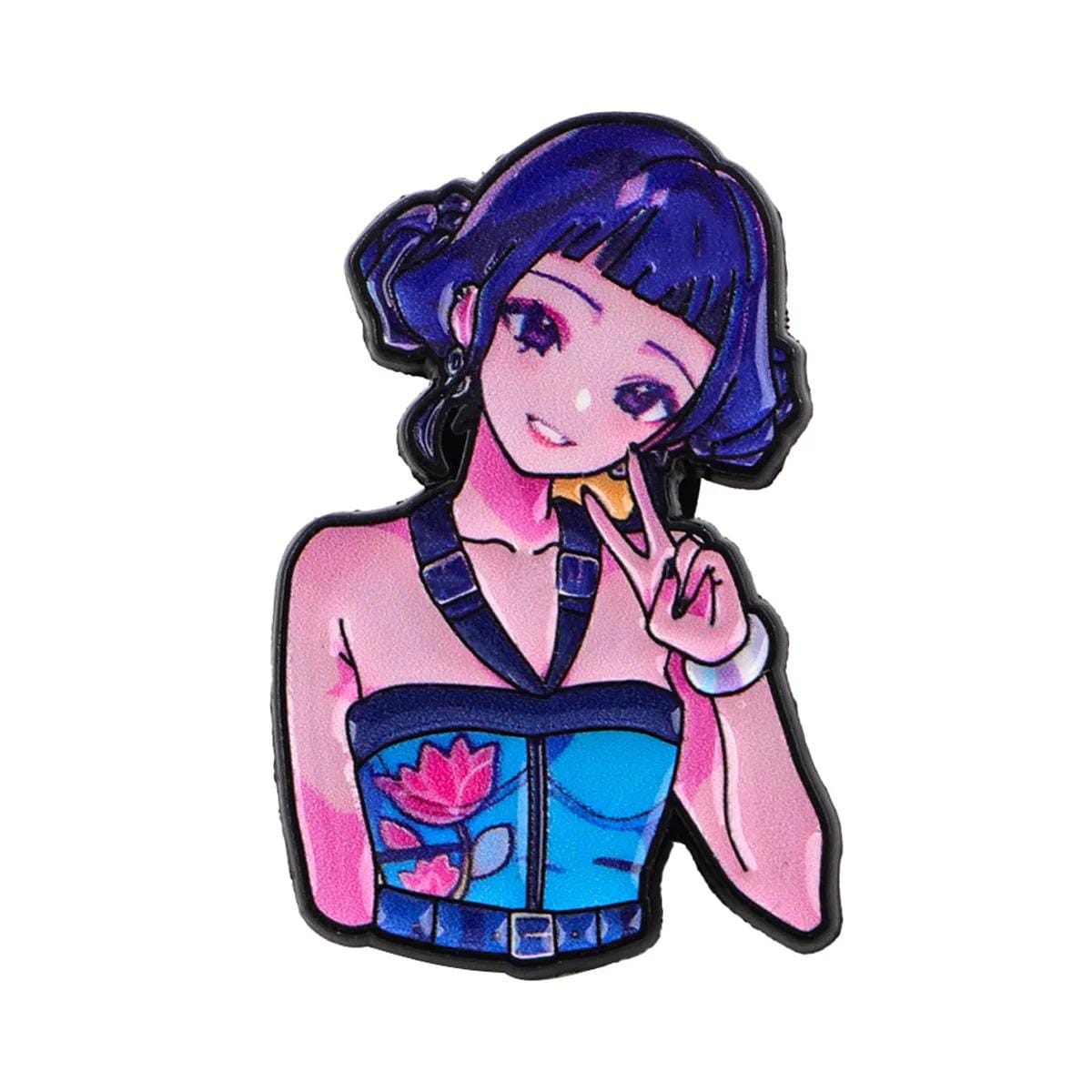 Whimsical Anime & Cartoon Enamel Pins Blue Cats, Soda Pop, Huntax Girls, Detective Bird Buy Individually or Full Set