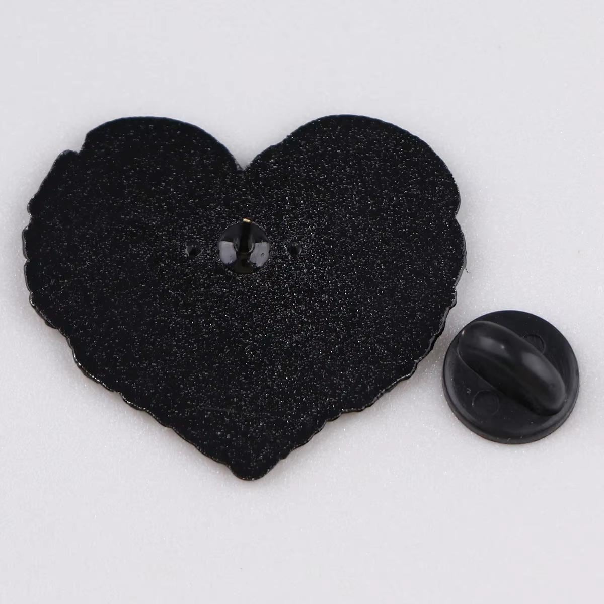 Alice in Wonderland Enamel Pin, Heart-Shaped Fantasy Lapel Pin with Cheshire Cat