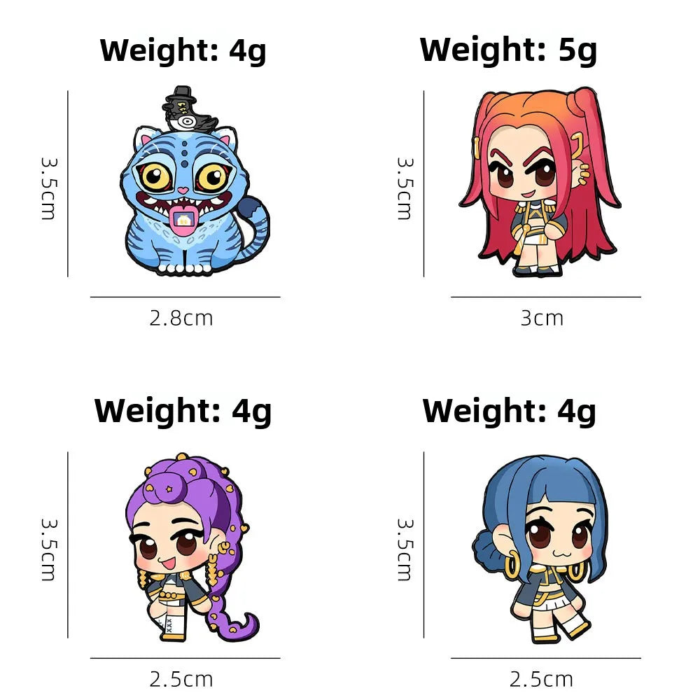 Cute Chibi KPOP Demon Hunters Enamel Pins Metal Badge Brooch for Jewelry Accessory Gifts for Kids Friends