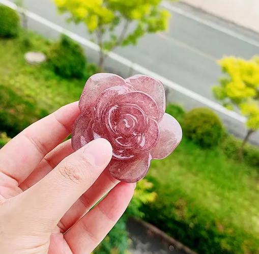 Crystal Rose Carvings 6cm | Energetic Decor & Ritual Companion