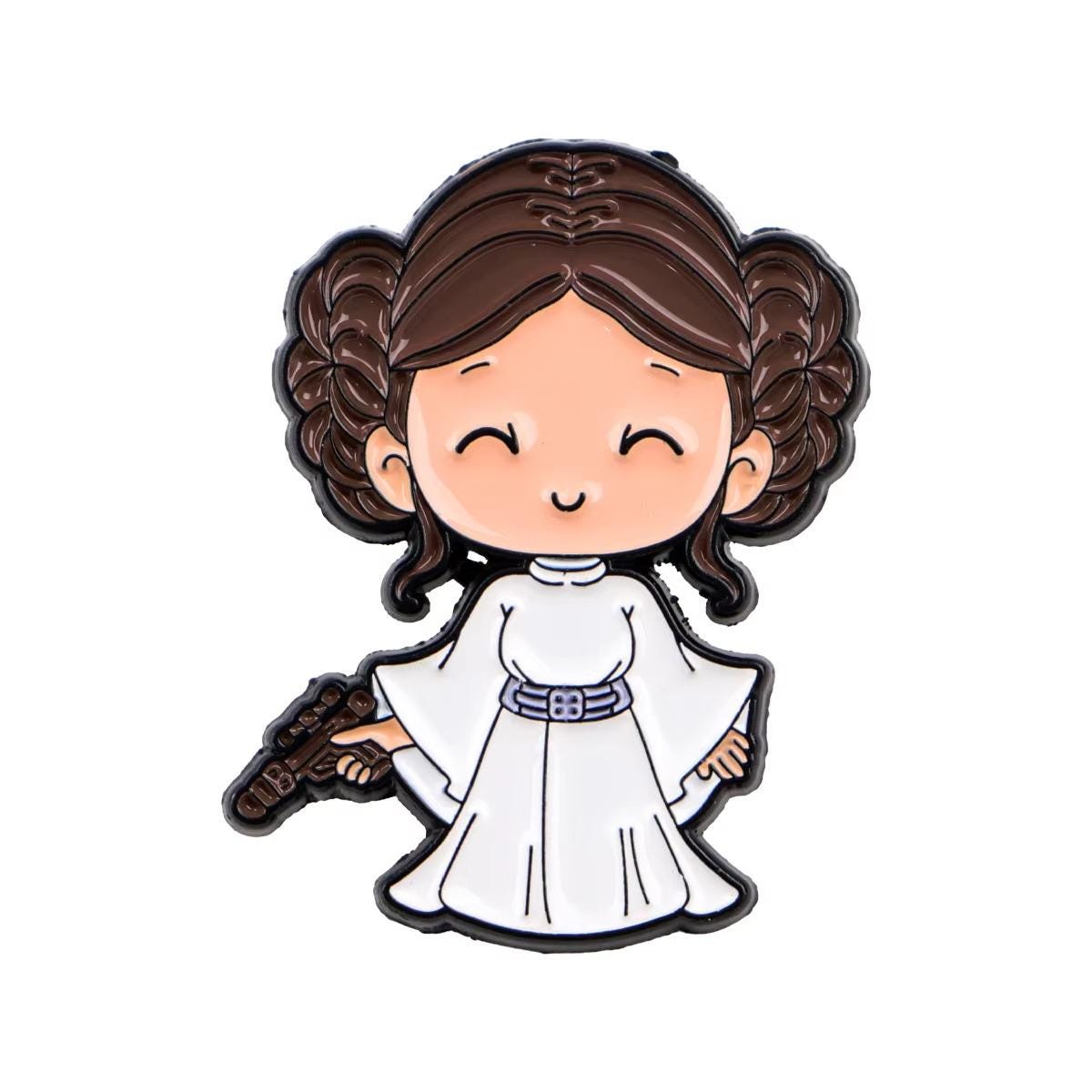 Chibi Star Wars Inspired Enamel Pins Cartoon Jedi, Princess, Droid & Space Characters