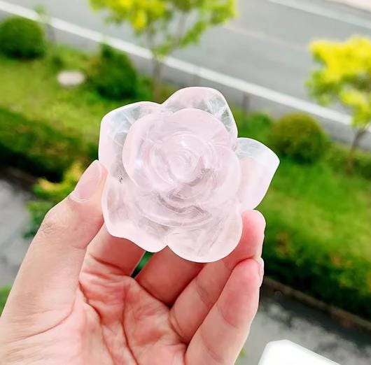 Crystal Rose Carvings 6cm | Energetic Decor & Ritual Companion