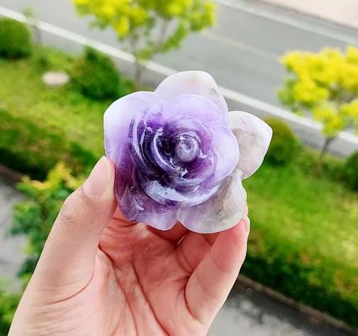 Crystal Rose Carvings 6cm | Energetic Decor & Ritual Companion